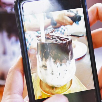 dessert picture with phone