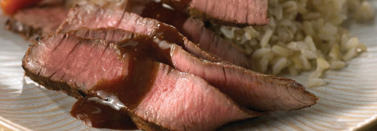 sliced steak